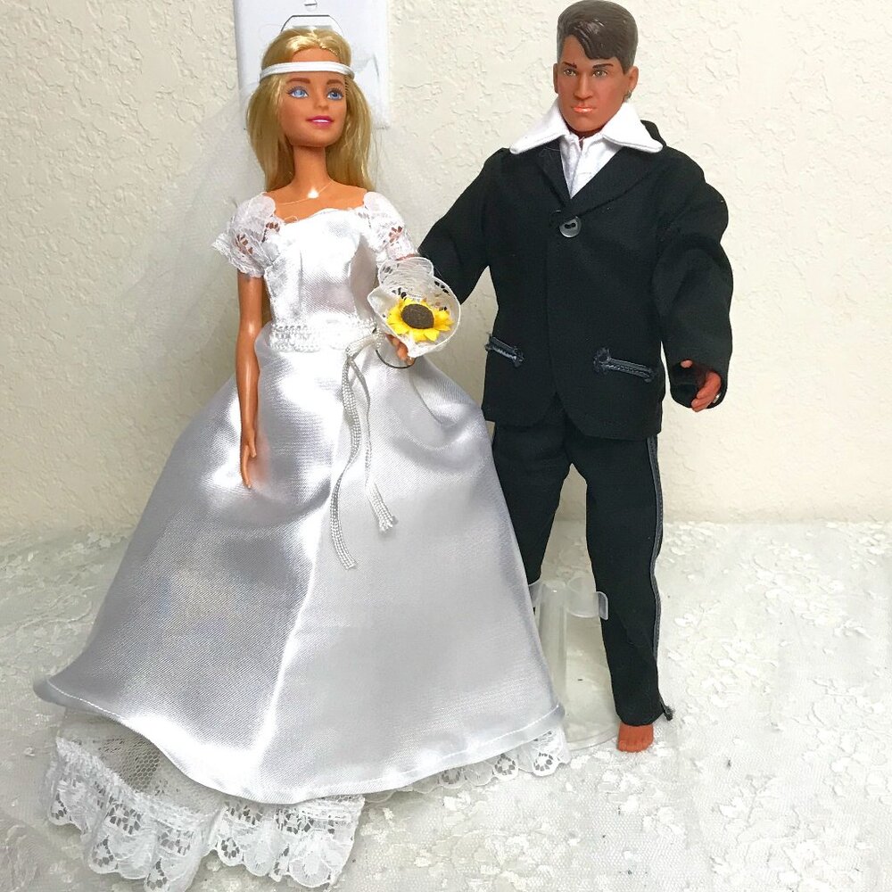 Mattel 2015 Barbie & 1990 Big Step Ken Bride and Groom Doll Set